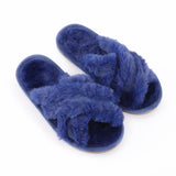 Plush Criss-Cross Slipper - Hard Sole