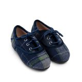 Wool Plaid Lace Up - Hard Sole